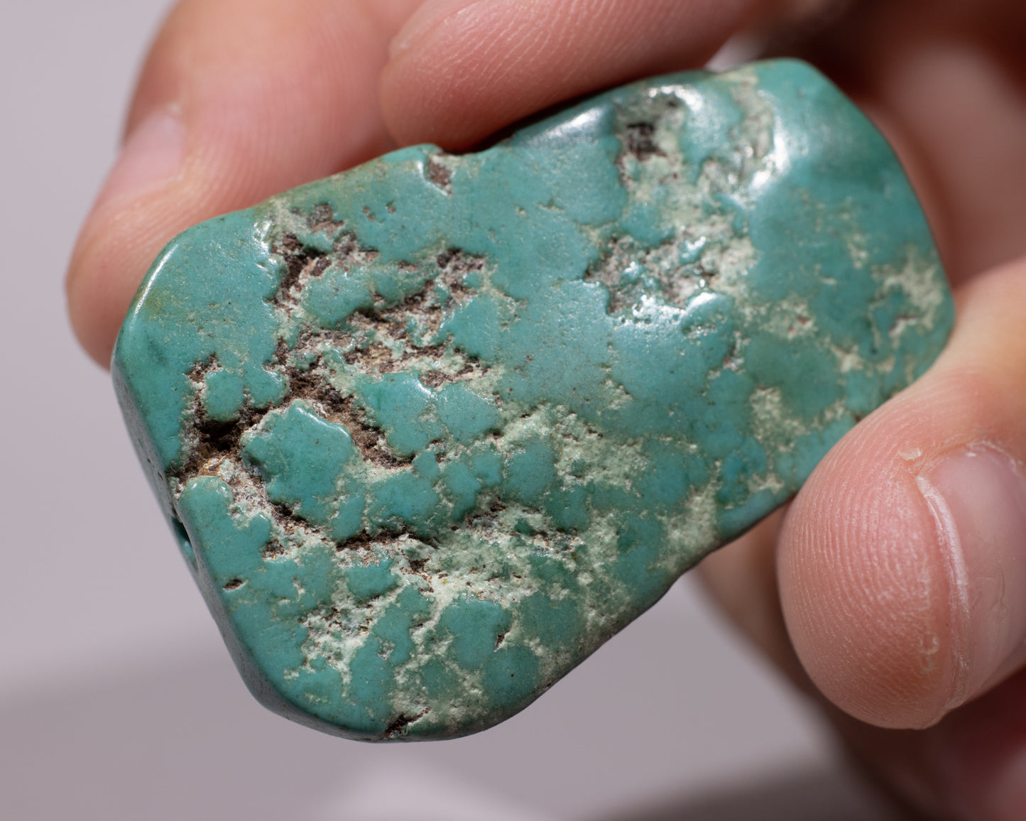 Pure Tibetan Turquoise Stone - Dorje Shield - #454