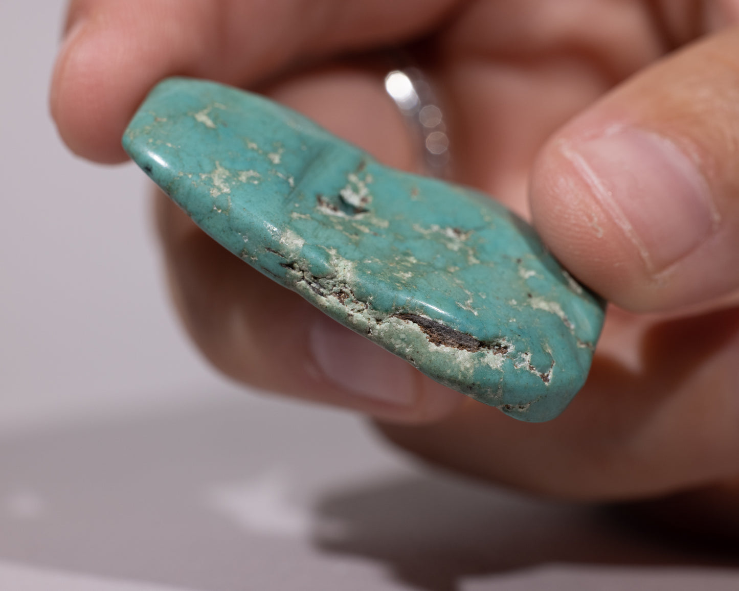 Pure Tibetan Turquoise Stone - Dorje Shield - #454